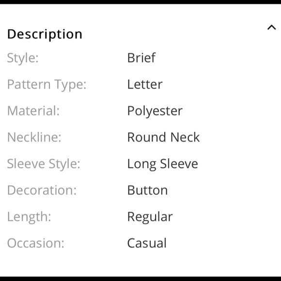 ROUND NECK LETTER PRINT POPPER-CUFF BLOUSE  NWOT - Picture 5 of 5